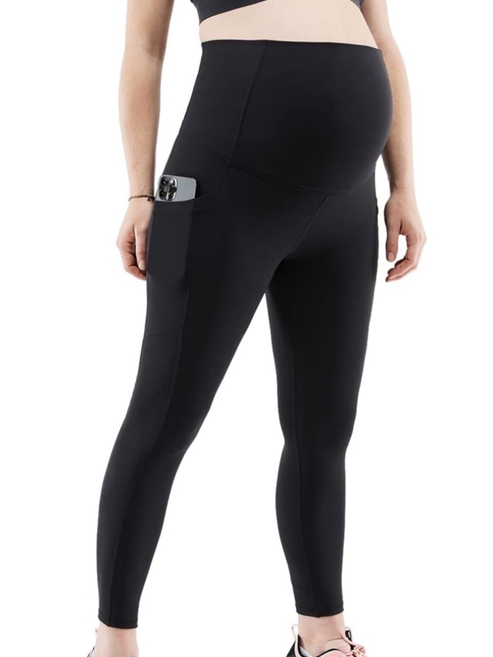 Fabletics Black Maternity Leggings with Side Pocket
